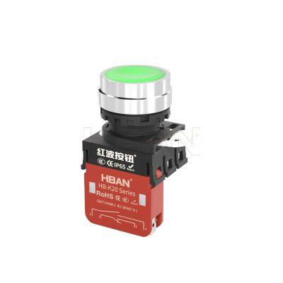 IP65 22 мм зеленый плоский головкой