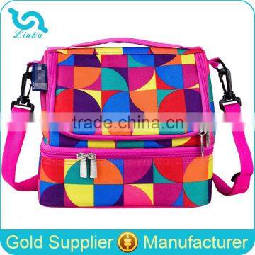 Custom Printing Durable Polyester Cool Kids Lunch Bag With Shoulder Strap