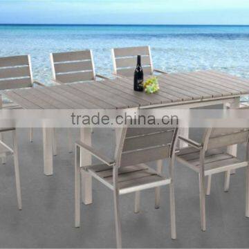 China 2016 Royal Garden plastic wood 8 seat outdoor extendable dining furniture