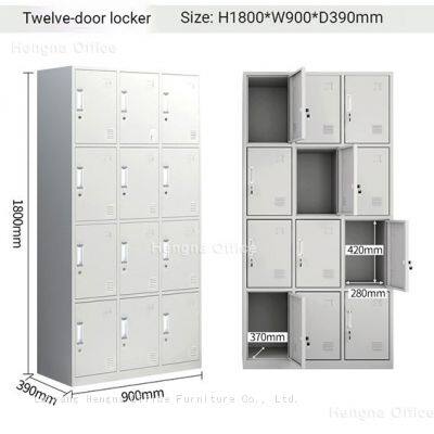 3/4/6/9-Door Steel Wardrobe Cabinet SW-201 | Hotel Staff Uniform Storage – Metal Wardrobe With Stainless Steel Clothes Rod & Built-in Lock photo-5