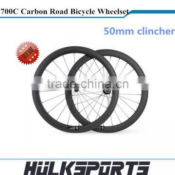 700c road full carbon bike /50mm X 23mm Clincher Full Carbon Road Bicycle Wheelset