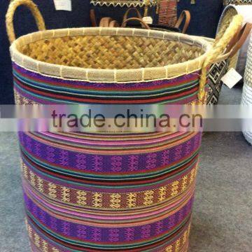 High quality best selling eco-friendly Natural seagrass baskets with cloth from Vietnam