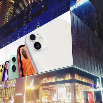 Led Full-off Screen. the Led Full-off Display Screen Can be Pasted on the Glass or Hoisted in a Floating Structure