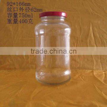 750ml mason glass jar, storage empty glass bottle for sale