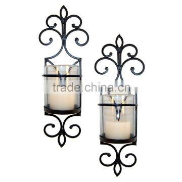 Iron Crafts Home Decorative Hanging Tea Light Candle Holders Set of 2