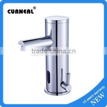 Chrome Plated Touch Free Auto Stop Faucet Motion Sensor Faucet Washbasin Sensor Tap with Temperature Control Handle