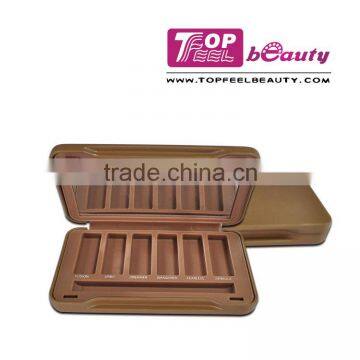 Whole-sale! OEM 6 well eyeshadow tin case with mirror makeup container