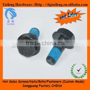 black hex head round washer nylon patch screw