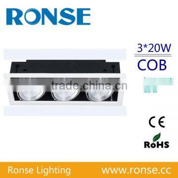 Ronse high brightness recessed led grille light 3 heads for office lighting(RS-2106-3(C))