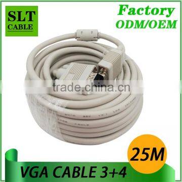 SLT high quality 25M VGA Male to VGA Male Cable 15pin for computer monitor projector laptop hdtv LCD etc multimedia