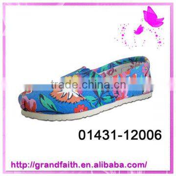 Customized box design hook and loop canvas shoes