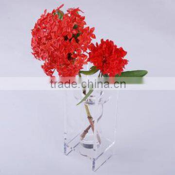 custom wholesale hot sale modern simple design small clear acrylic flower tube vase