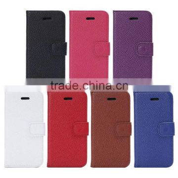 Litchi Texture Leather Case for iPhone 6 Plus with Card Slots and Holder