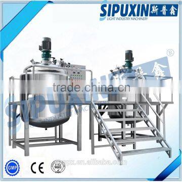 Cosmetic prodcut type vacuum emulsifying mixer and blending tank machine