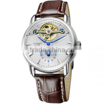 Unique luxury brand men automatic visible movement mechanical watch