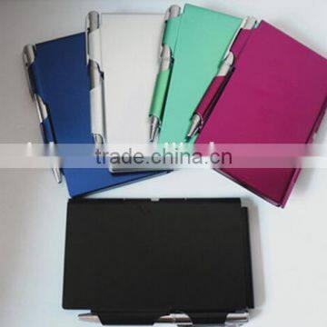 promotion gift aluminum material notebook with pen