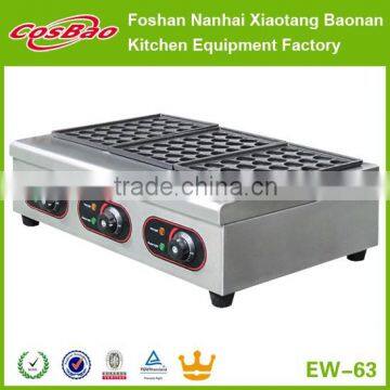 Commercial Food Machinary 3-Head Electric Takoyaki Cooker Maker Fishball Machine EW-63 (220V)