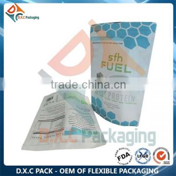 Custom Packaging Protein Powder Stand Up Pouch With Zipper