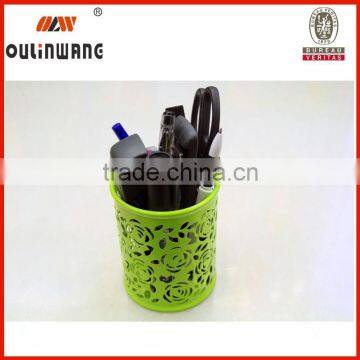 Hot sell High Quality Round metal mesh pen holder, pencil vase,office stationery set