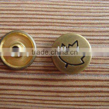 12mm Leaf-cutting Metal Snap Button With Custom Logo