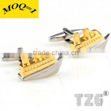 Fashion Stainless Steel Ship Cufflink