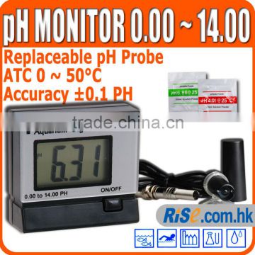 Digital pH Meter Water Tester 0.00 - 14.00PH Replaceable BNC Probe ATC pH Monitor