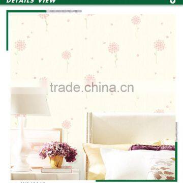 2016 foaming non woven wallpaper, romantic flower wallcovering for house , deco wall decor distributor