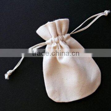 2015 10*14cm Cotton Pull String Pouch With Lace photo-3