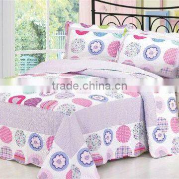 circle print pure cotton king and queen quilt bedspread set