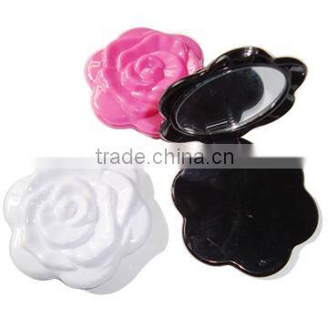 Retro Rose Flower Shape Cosmetic Makeup Compact Mirror 3D Stereo