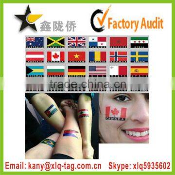 2015 temporary country flag face tattoo sticker for fans,celebration, party