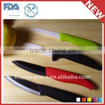 3" 4" Color Handle White Black Mirror Surface Ceramic Fruit Knife