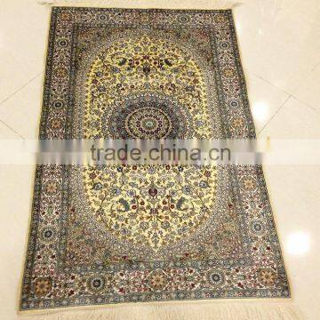 Persian fashion handmade silk carpet rug hand knotted prayer rug