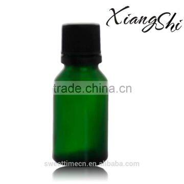 30ml green glass rose oil bottle with plastic cap/dropper