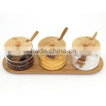 High Quality Nice Design Glass Jar Cooking Pot With Spoon