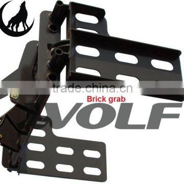 Brick grab on loader, wheel loader attachments