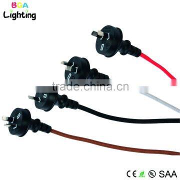 Flat plug extension cord with colorful braided wire
