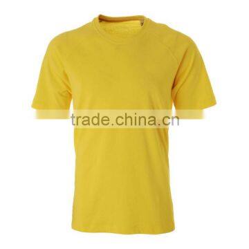 Mens Yellow Plain Short Sleeve T-Shirt