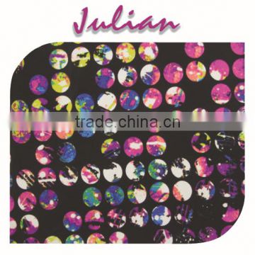 colorful round circle dot on black Spandex print nylon polypropylene price fabric