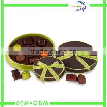 fancy chocolate packaging box with round shape and blister inside