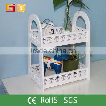 2 tiers hollow out basket storage with handle