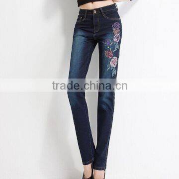 Spring and autumn new embroidered jeans Korean straight pants