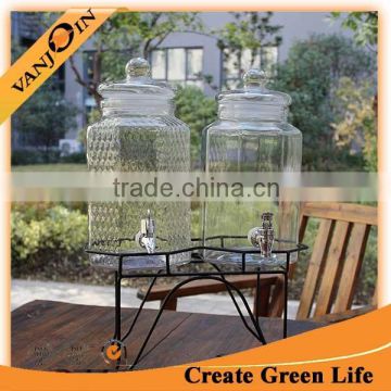 Double Mason Jars Dispenser on Metal Stand