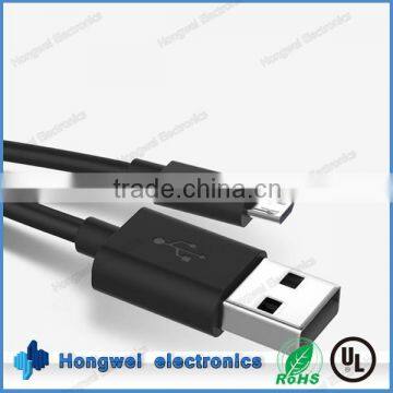 For android mobile phone USB 2.0 type A to Micro USB type B male to male power charging data cable