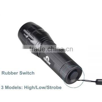 3W XPE Zoomable Ultra Bright Rechargeable Aluminium LED Torch Light Police Flashlight photo-2