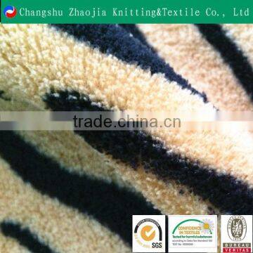 Tiger print coral fleece fabric 100% polyester luxury home textile wholesale from china factory ZJ076-3