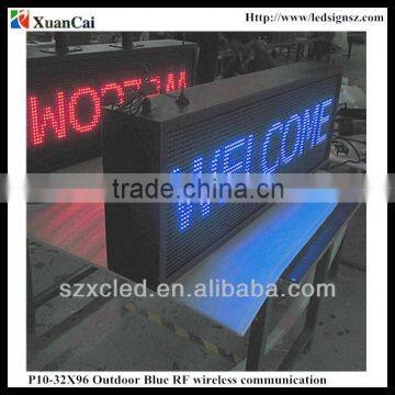 Outdoor P10-32x96 monochrome RF wireless communication outdoor led display