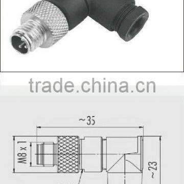 M8 90 degree 4 pin connector (L102-M8-T0402)