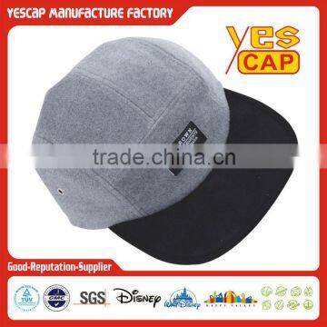 100%wool blank 5 panel cap China manufactory