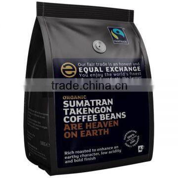 Coffee bean packaging plastic bag with valve